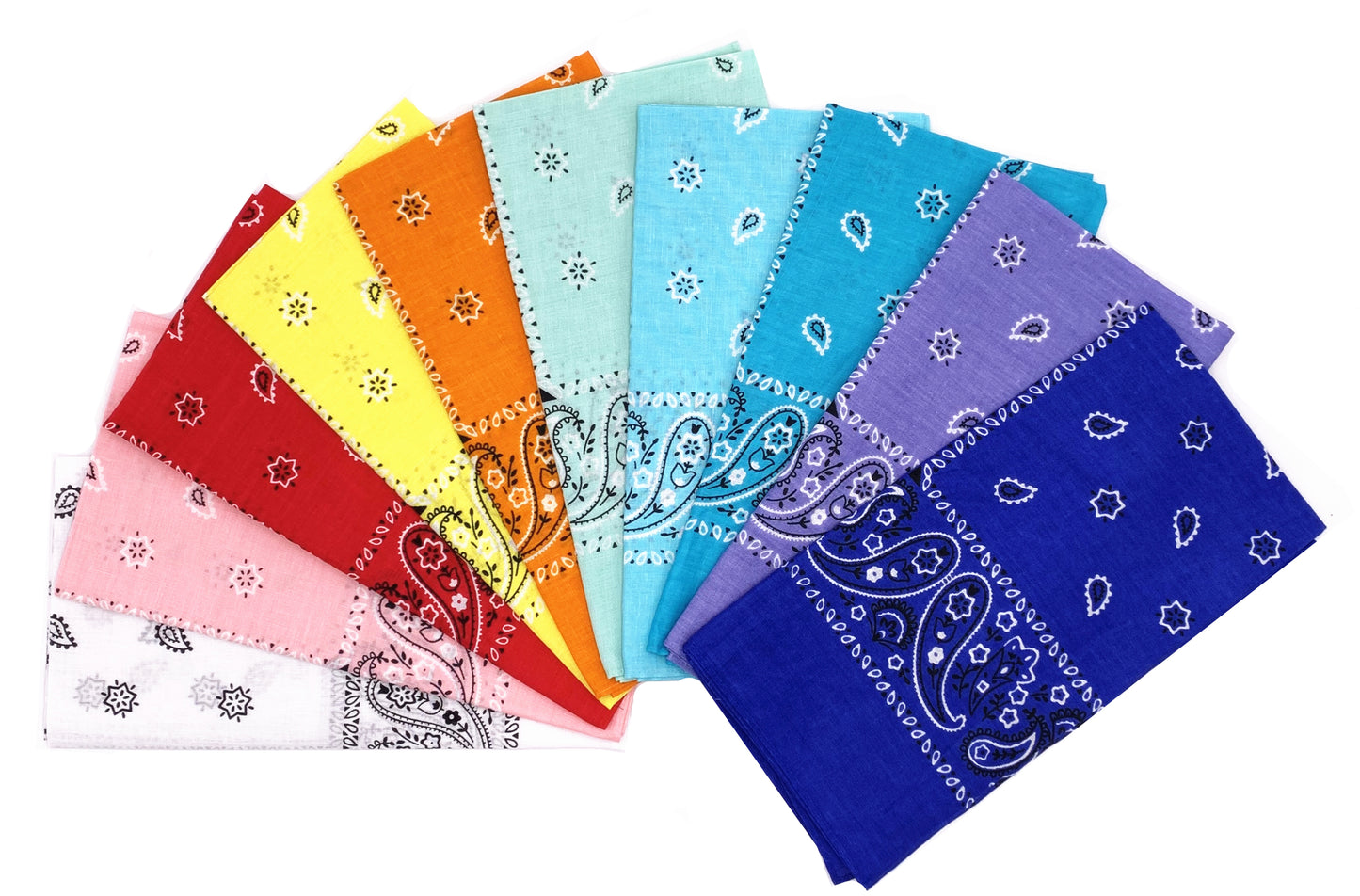 Vamqor 100% Cotton 10 Pack Fine Bandanas