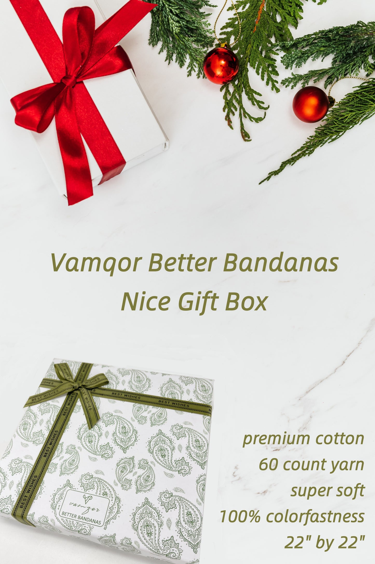 Vamqor Bandanas Gift Box 12pack,Premium Super Soft 60s Cotton Bulk Paisley Handkerchiefs for Men,Women and Kids