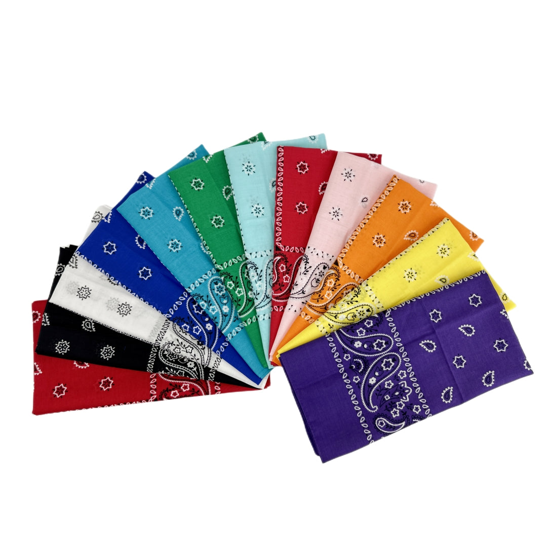 Vamqor Bandanas Gift Box 12pack,Premium Super Soft 60s Cotton Bulk Paisley Handkerchiefs for Men,Women and Kids