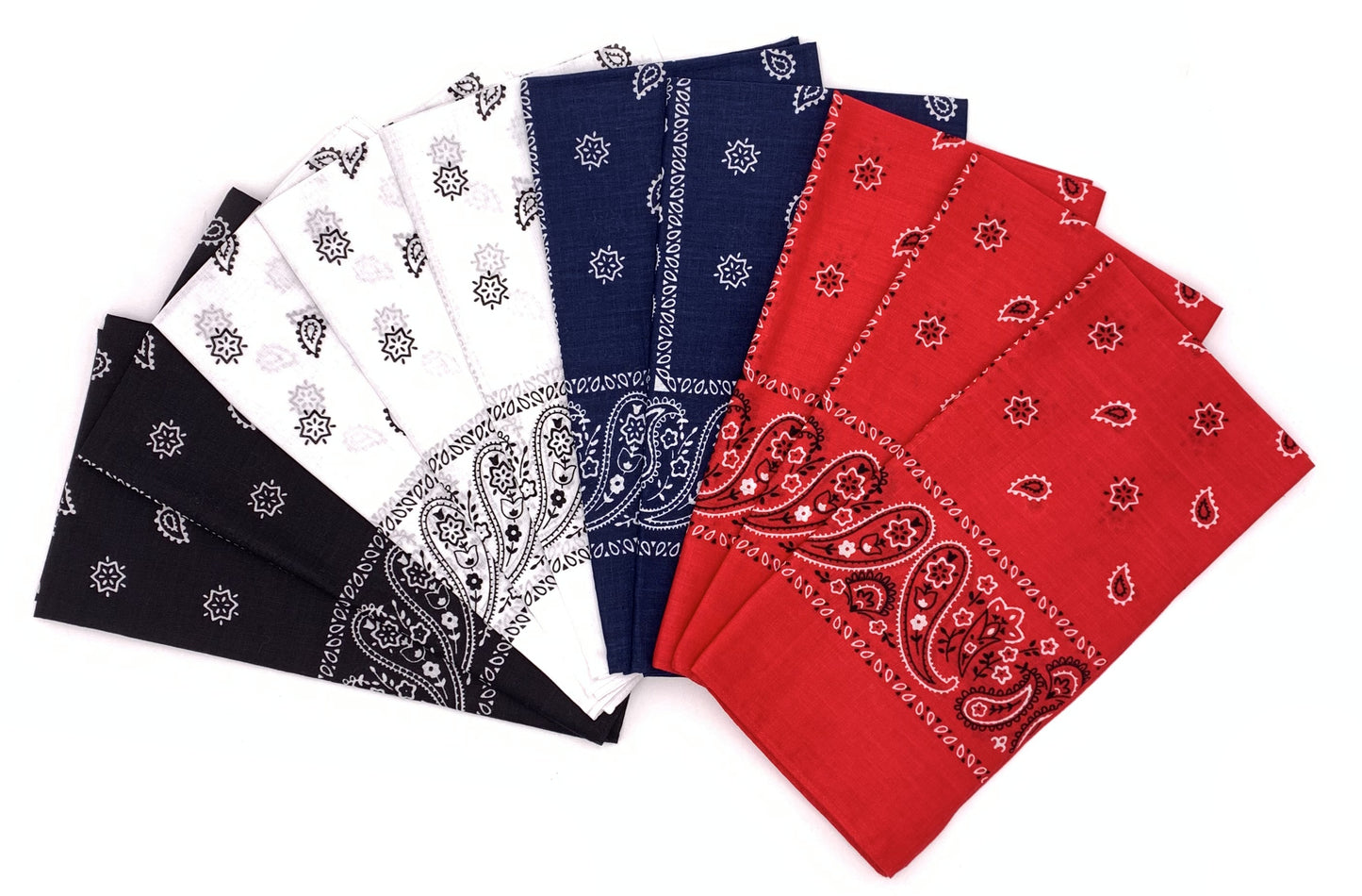 Vamqor 100% Cotton 10 Pack Fine Bandanas